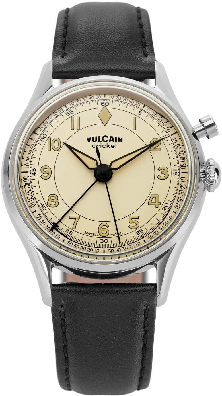 Vulcain Cricket Classique 39mm Eggshell Leather Watch