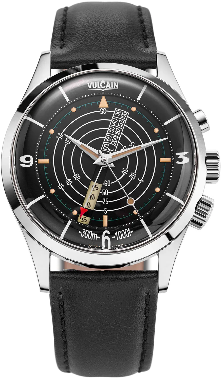 Vulcain Nautical Heritage Black Beige Patina Watch