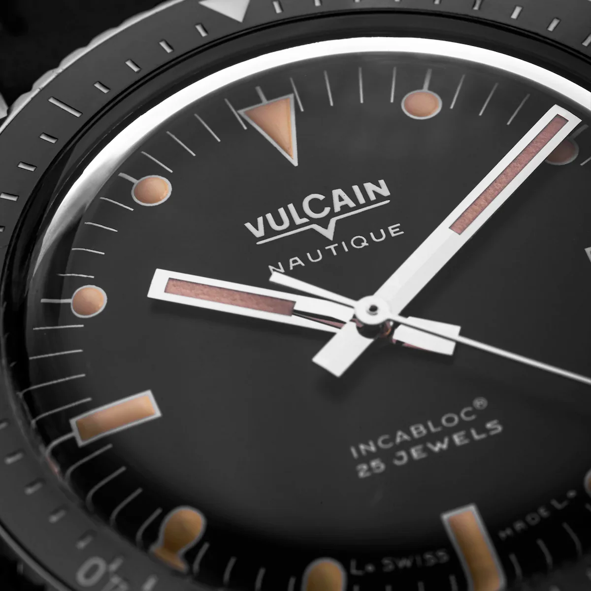Vulcain Skindiver Nautique Black Khaki Brown Lum Watch - Image 2