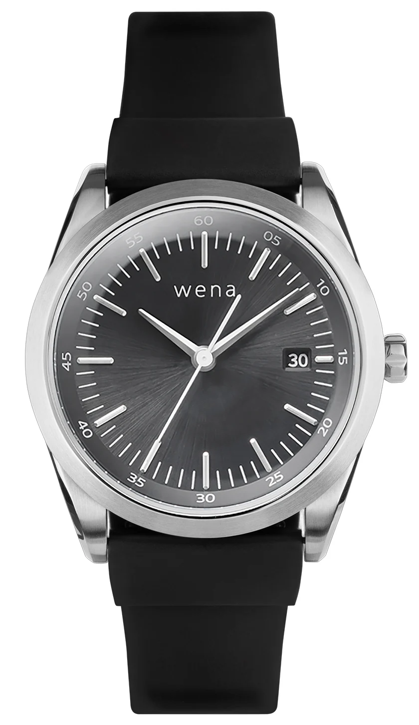 Wena Watch Wrist Active With Silver Solar Three Hands Face