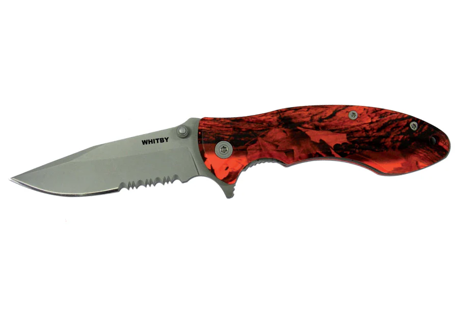 Whitby & Co Knife Lock Orange Camo Handle