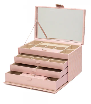 WOLF Jewellery Box Caroline Large Rose Quartz