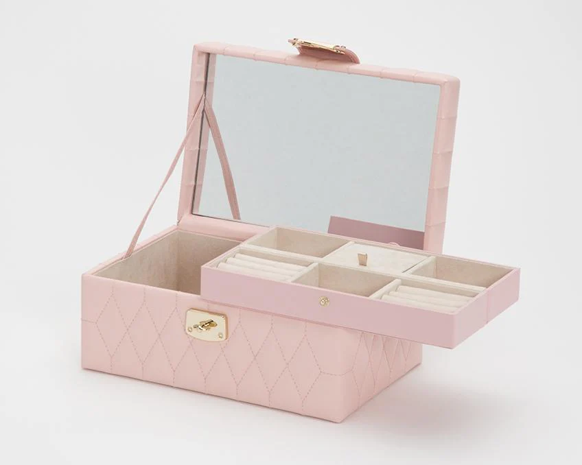 Wolf Jewellery Box Caroline Small Rose Quartz