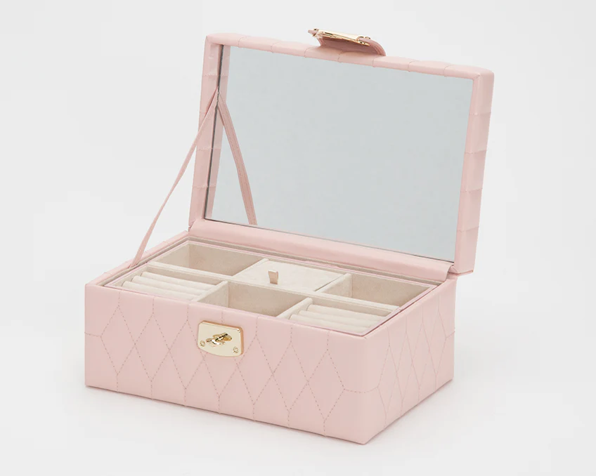 Wolf Jewellery Box Caroline Small Rose Quartz - Image 3