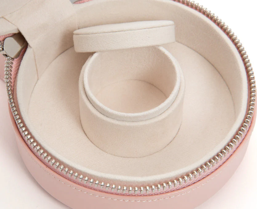 WOLF Jewellery Case Sophia Mini Zip Rose Quartz - Image 4