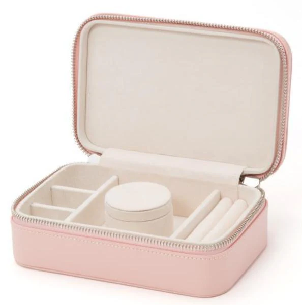 WOLF Jewellery Case Sophia Zip Rose Quartz