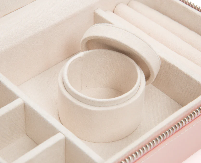 WOLF Jewellery Case Sophia Zip Rose Quartz - Image 4