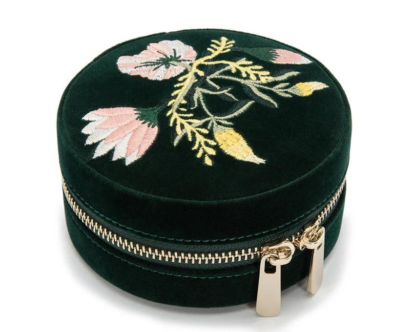 WOLF Jewellery Travel Case Zoe Round Forest Green - Image 3