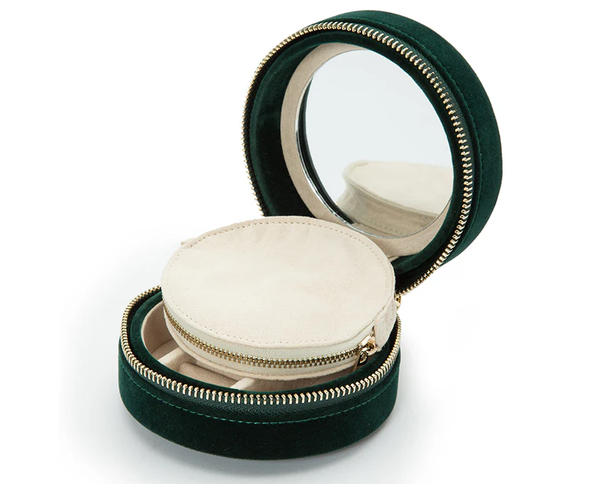 WOLF Jewellery Travel Case Zoe Round Forest Green - Image 4