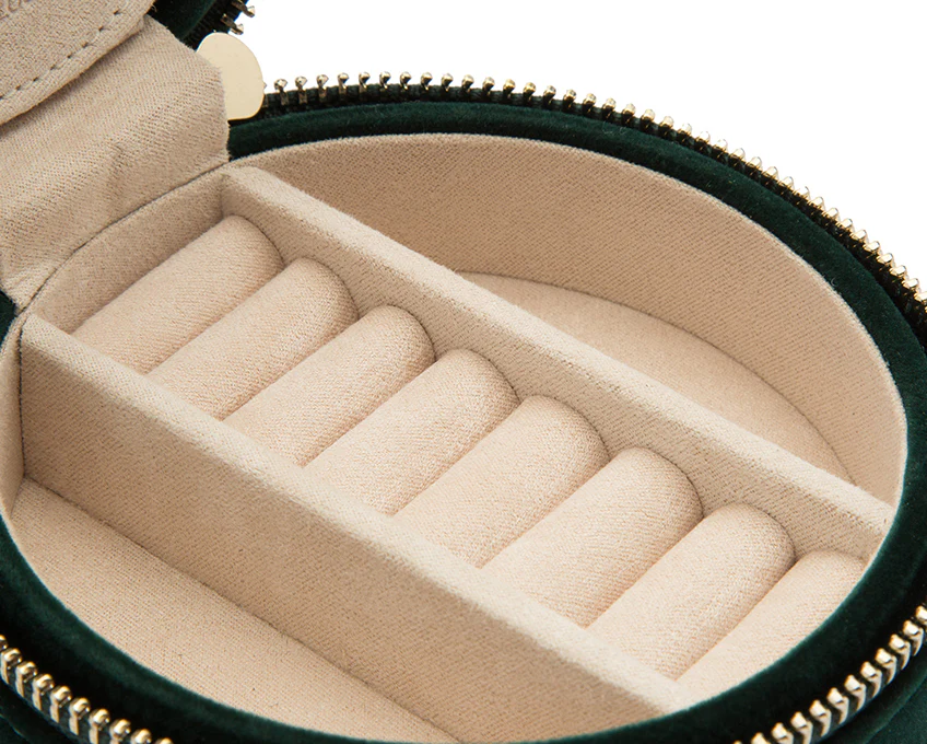 WOLF Jewellery Travel Case Zoe Round Forest Green - Image 5