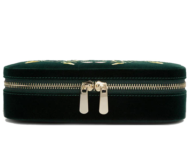 WOLF Jewellery Travel Case Zoe Zip Forest Green - Image 2