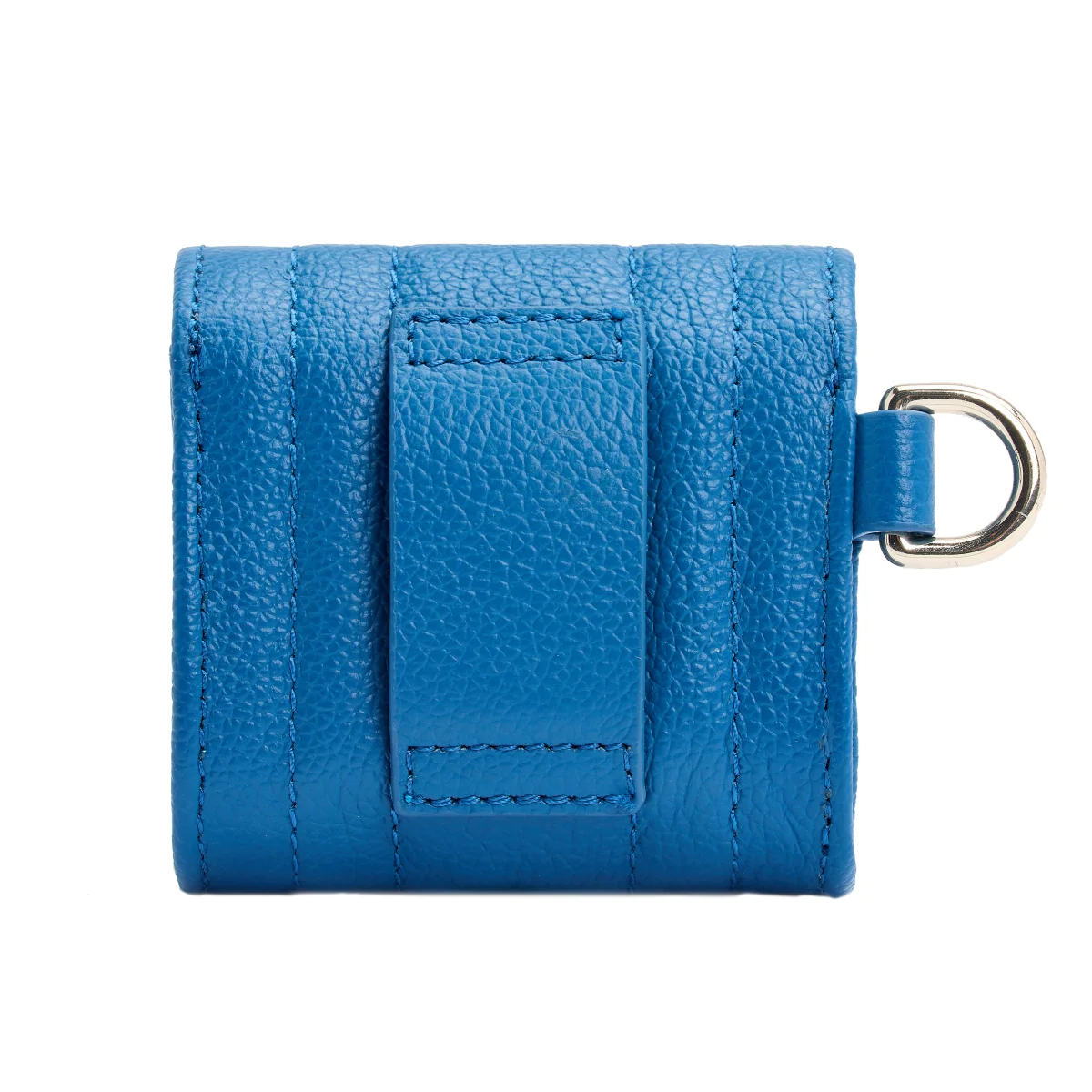 Wolf Mimi Collection Leather Blue Earpods Case with Wristlet - Image 2