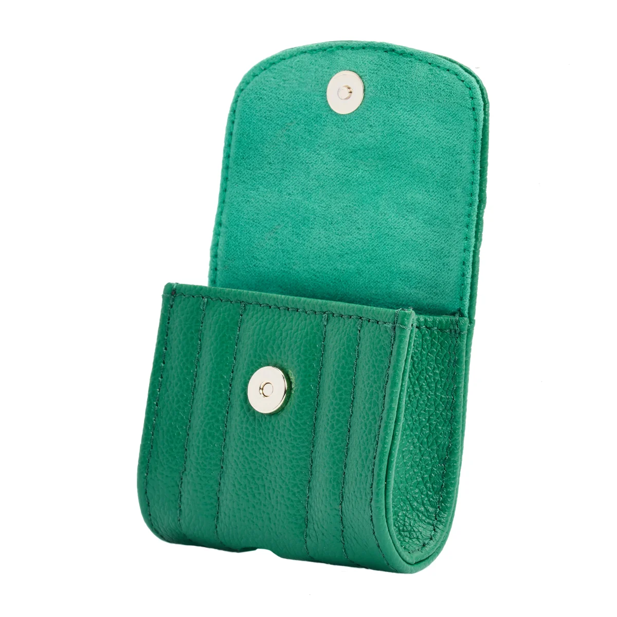 Wolf Mimi Collection Leather Green Earpods Case with Wristlet - Image 3