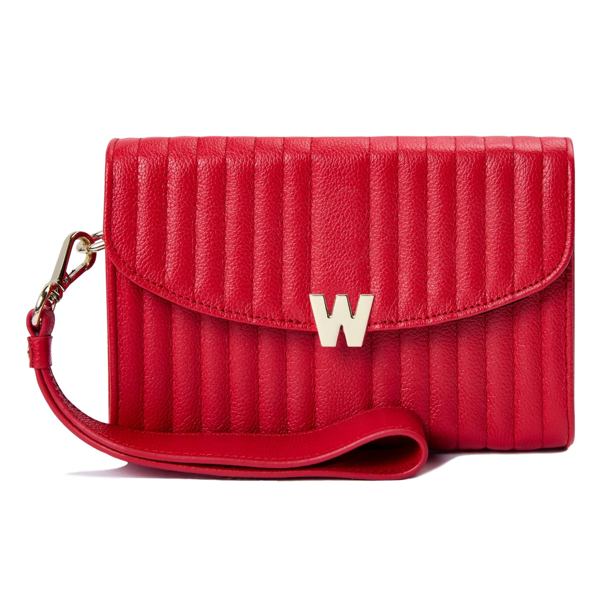 Wolf Mimi Collection Leather Red Crossbody Bag with Wristlet - Image 2