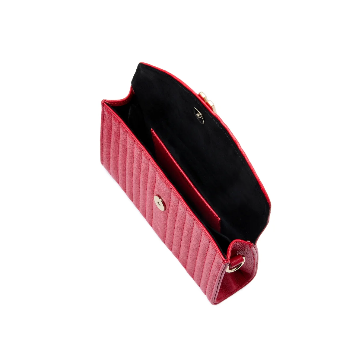 Wolf Mimi Collection Leather Red Crossbody Bag with Wristlet - Image 4