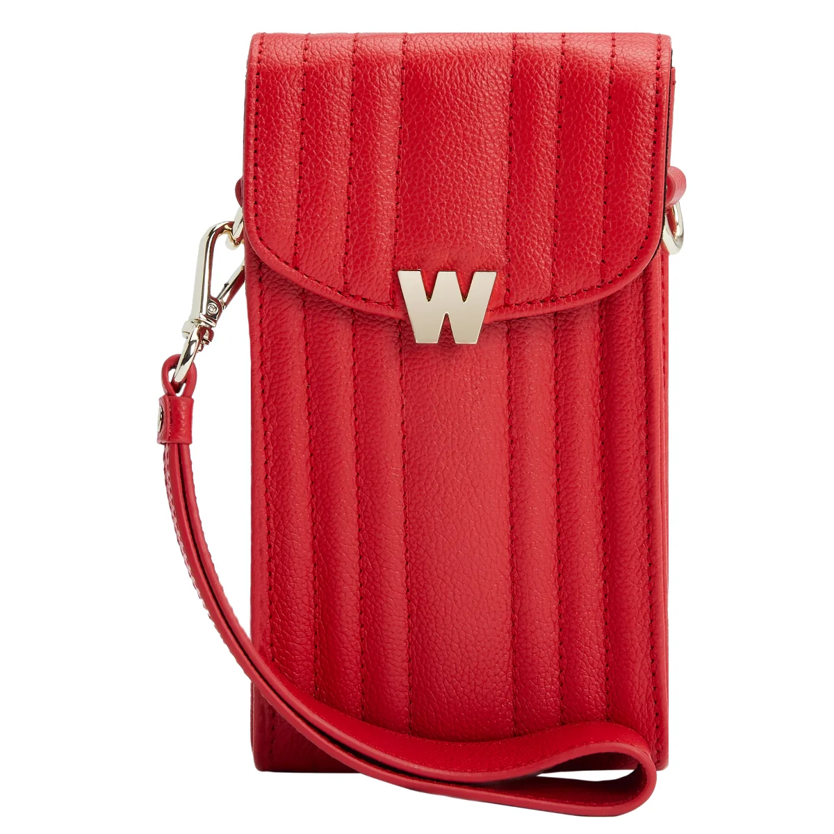 Wolf Mimi Collection Leather Red Phone Case with Wristlet and Lanyard - Image 2