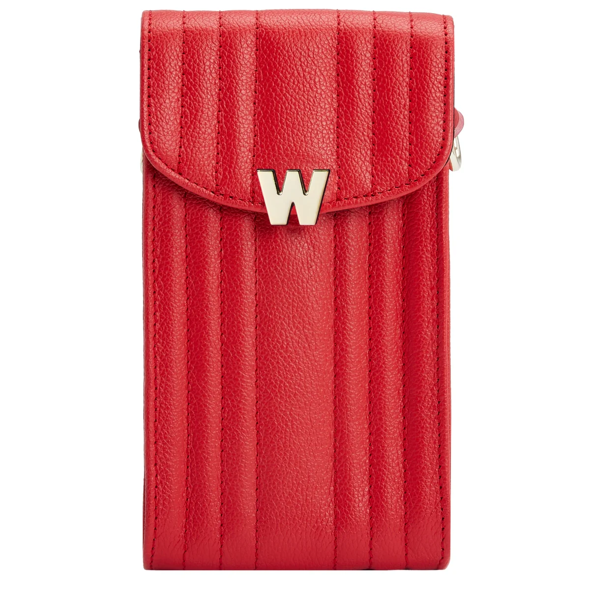 Wolf Mimi Collection Leather Red Phone Case with Wristlet and Lanyard - Image 3