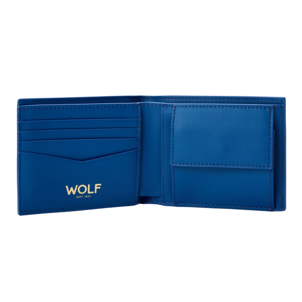 Wolf Signature Vegan Collection Blue Billfold Coin Wallet - Image 5