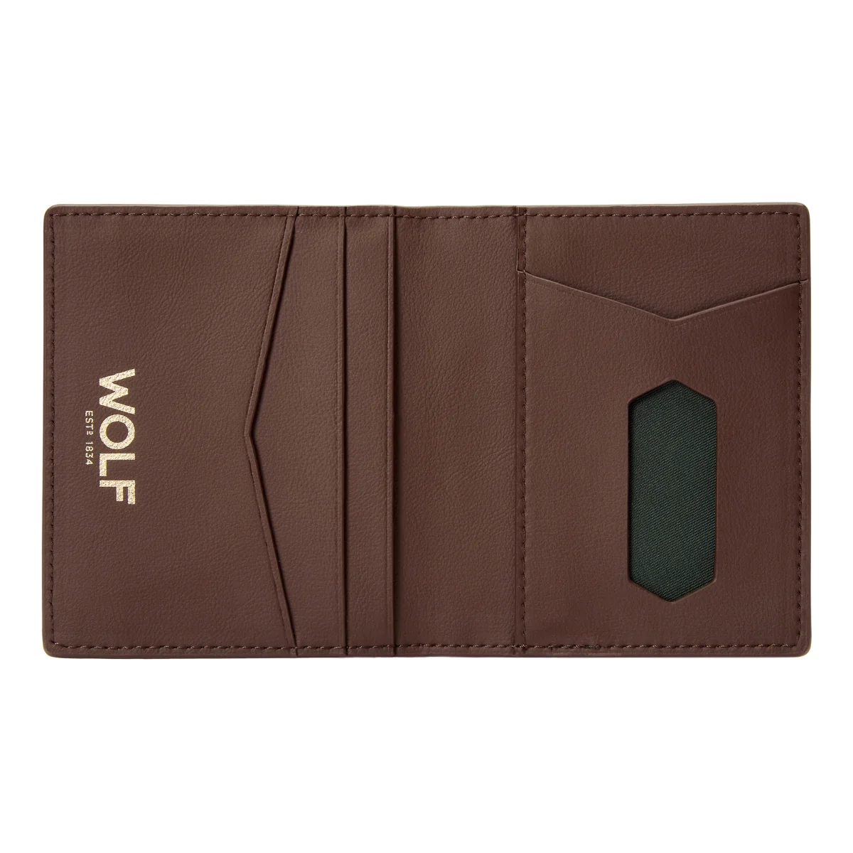 Wolf Signature Vegan Collection Brown ID Card Case - Image 3