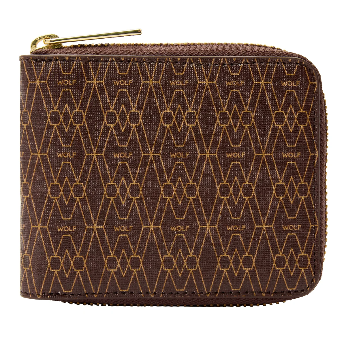 Wolf Signature Vegan Collection Brown Zip Around Wallet