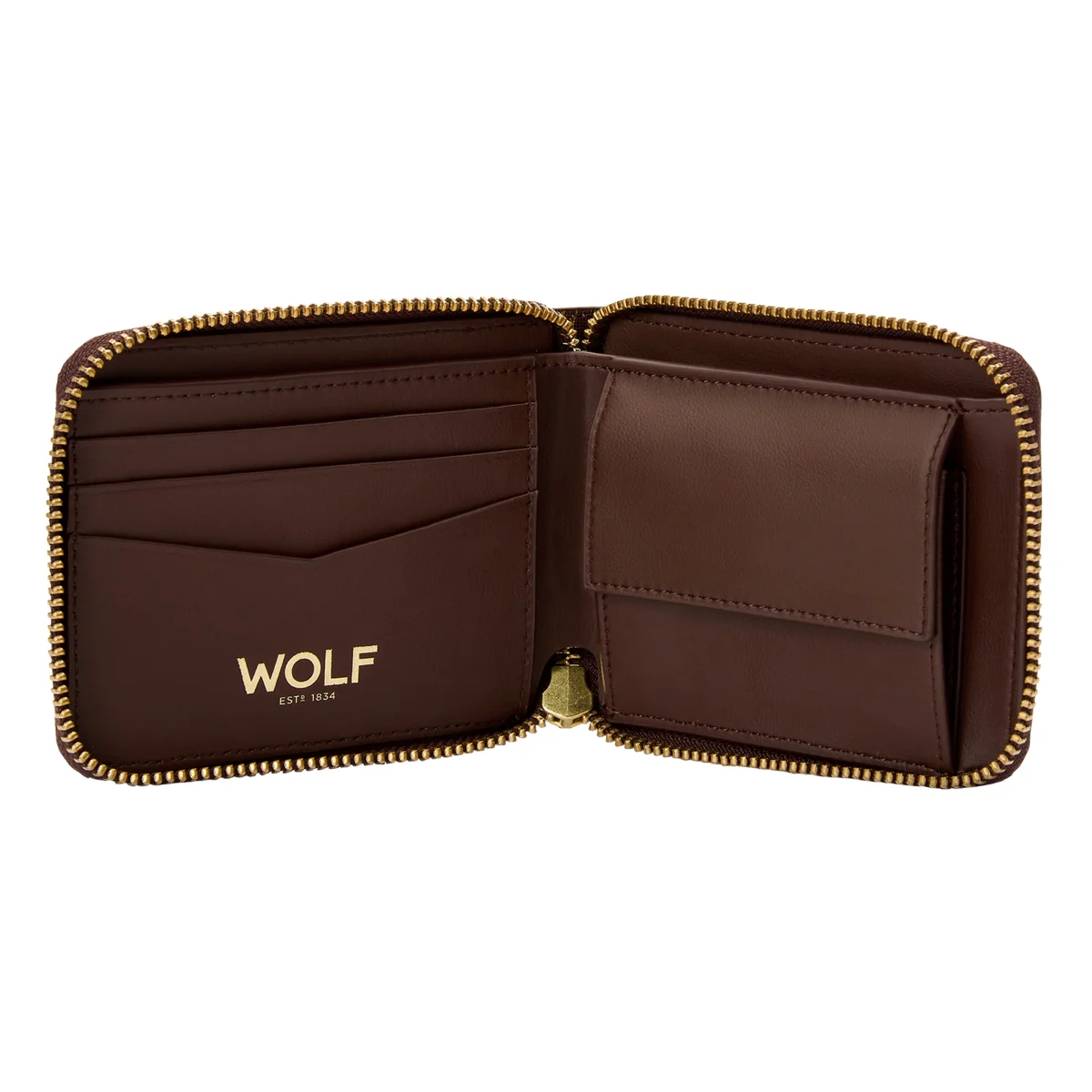 Wolf Signature Vegan Collection Brown Zip Around Wallet - Image 3