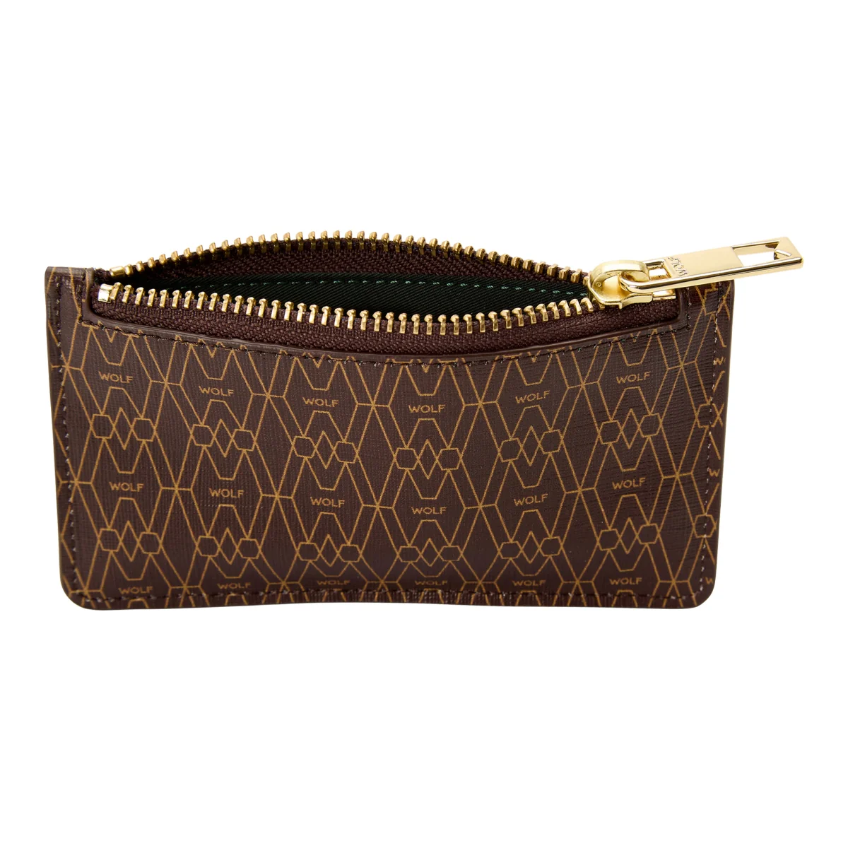 Wolf Signature Vegan Collection Brown Zip Card Case - Image 4