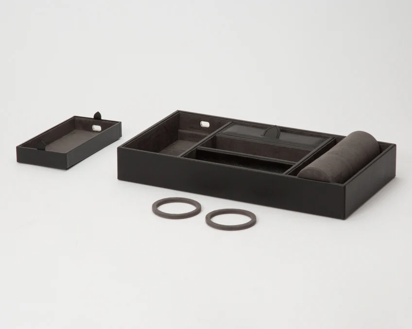 WOLF Valet Tray With Cuff Blake Black Grey - Image 3