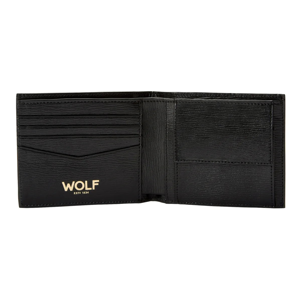 Wolf W Collection Leather Black Billfold Coin Wallet - Image 3