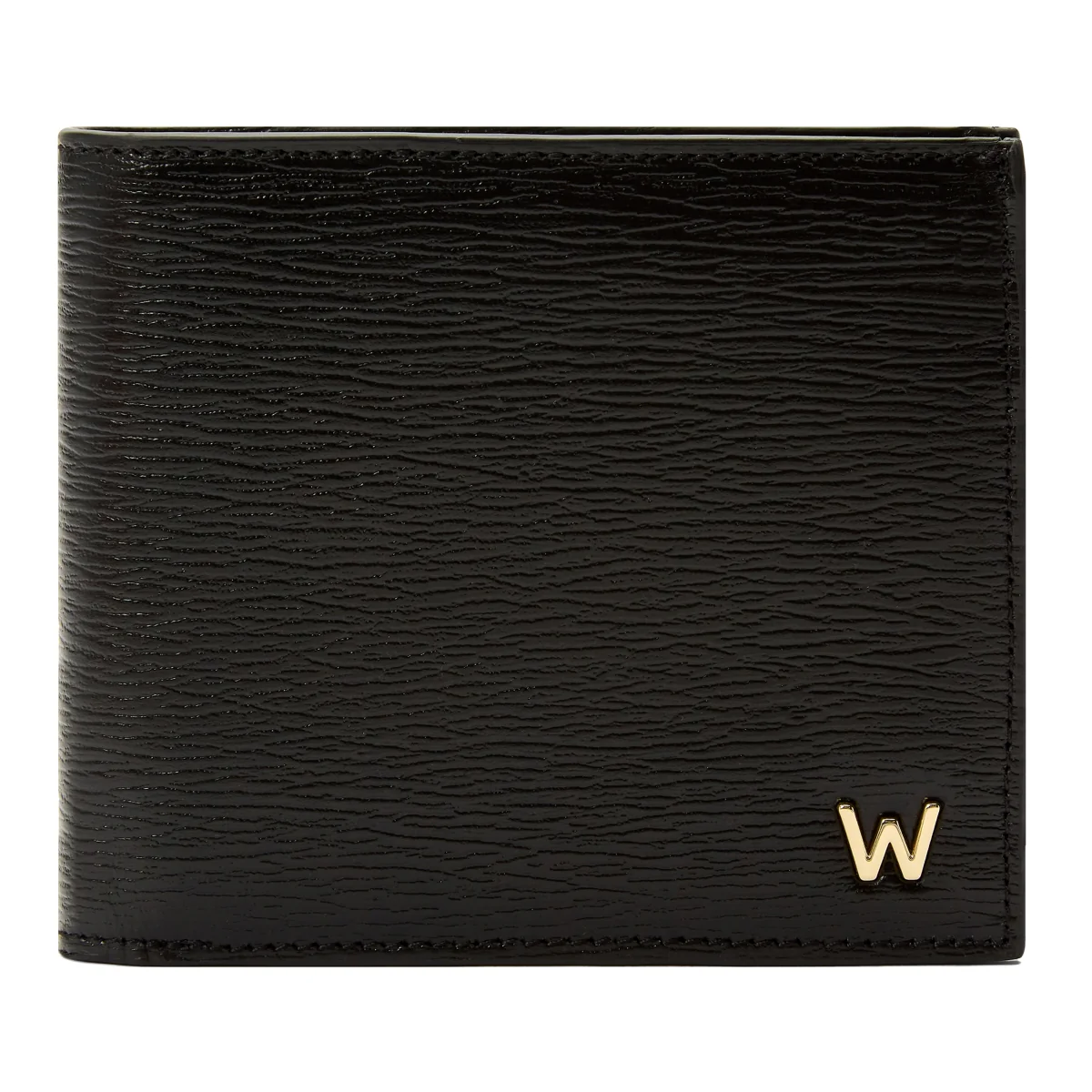 Wolf W Collection Leather Black Billfold Wallet