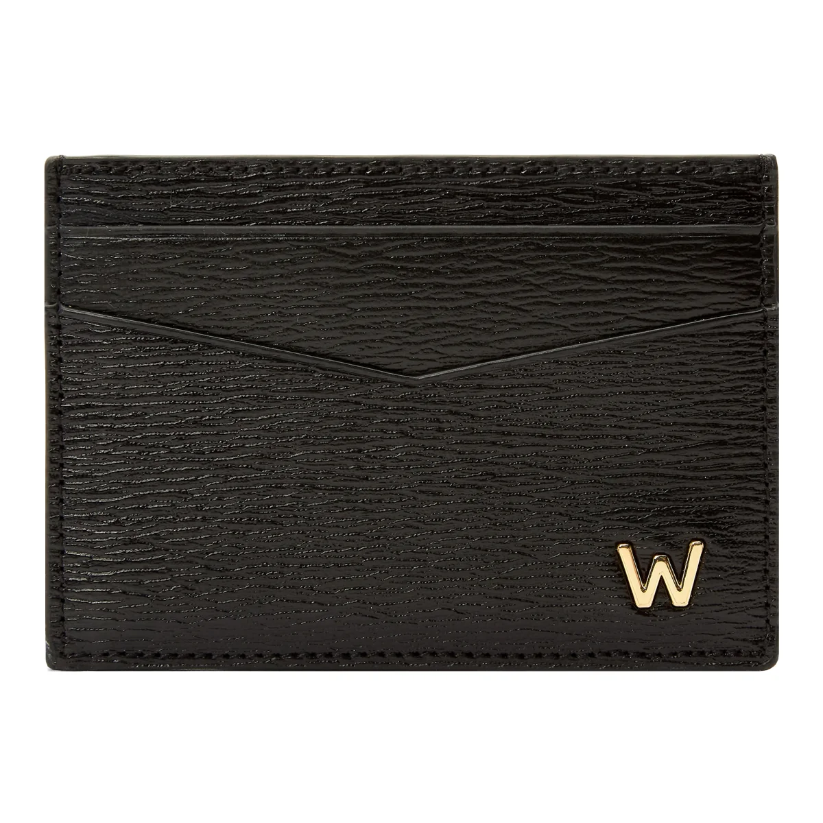 WOLF W Collection Leather Black Cardholder Case