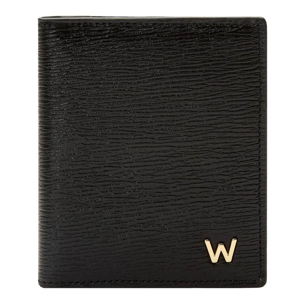 Wolf W Collection Leather Black ID Card Case