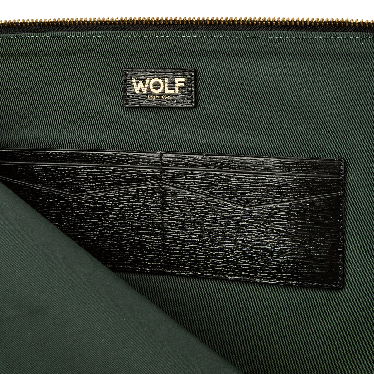 Wolf W Collection Leather Black Laptop Sleeve - Image 3