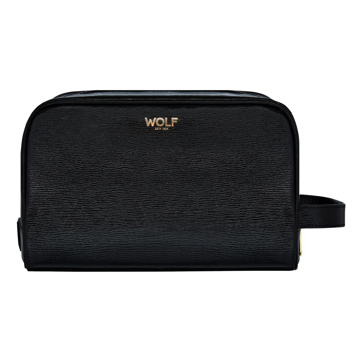 Wolf W Collection Leather Black Washbag - Image 2