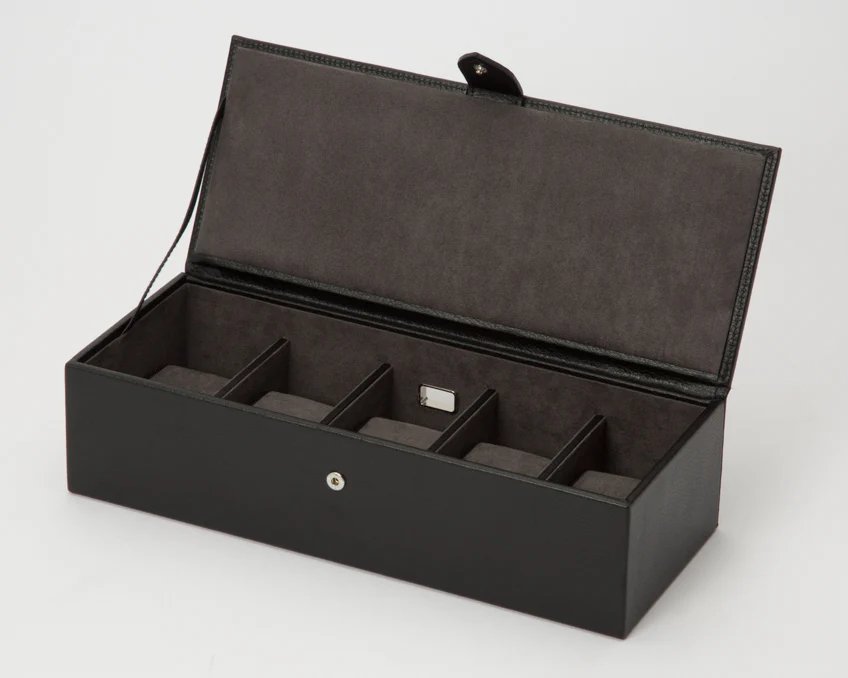 WOLF Watch Box Blake 5 Piece Black Grey - Image 3
