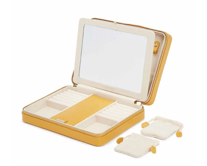WOLF Jewellery Case Maria Zip Large Musturd - Image 4