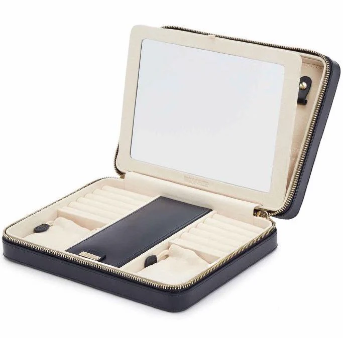 WOLF Jewellery Case Maria Zip Large Navy