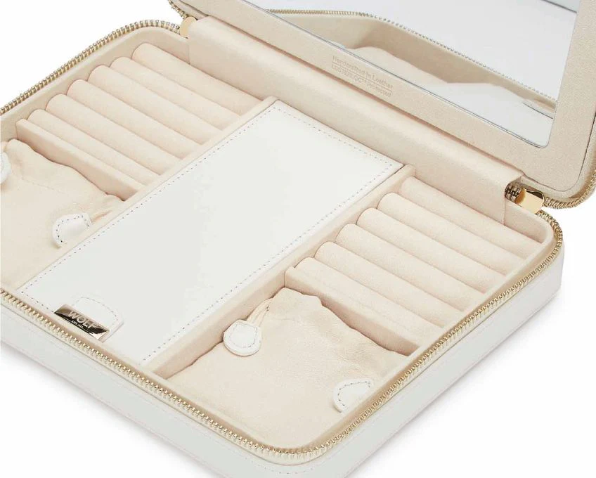 WOLF Jewellery Case Maria Zip Large White - Image 3