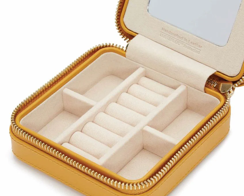 WOLF Jewellery Case Maria Zip Small Musturd - Image 3