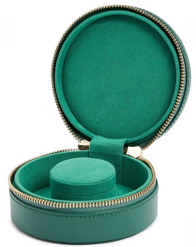 WOLF Jewellery Case Sophia Round Zip Case Forest Green