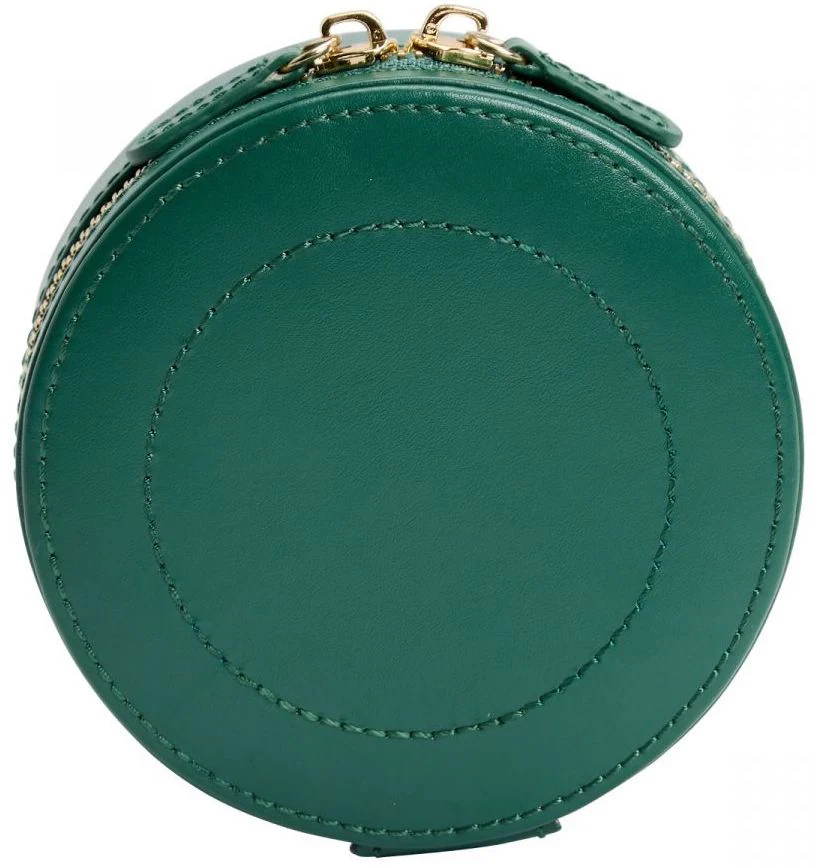 WOLF Jewellery Case Sophia Round Zip Case Forest Green - Image 3