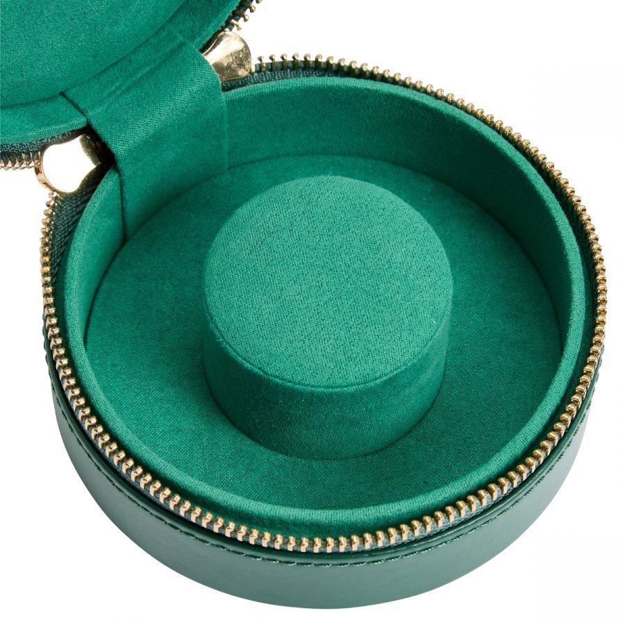 WOLF Jewellery Case Sophia Round Zip Case Forest Green - Image 7